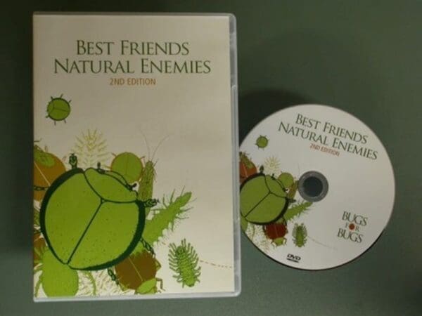 DVD "Best Friends Natural Enemies" 2nd Edition featuring green beetles, foliage illustrations.